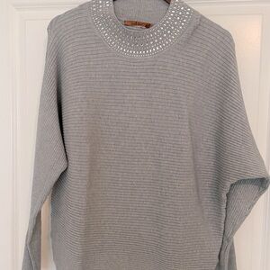 New with tags, Belldini  gray mocks sweater with sequence size large